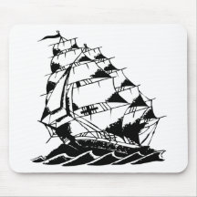 Marina de guerra del velero del tatuaje de Olds Sk Tapete De Raton