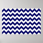 Marina de guerra y zigzag blanco impresiones