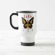 Mariposa 1922 de la aleta de la vida del vintage taza de café