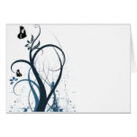 Mariposa 2 del remolino del Grunge - azul Felicitaciones