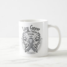 Mariposa 3 del cáncer de pulmón taza