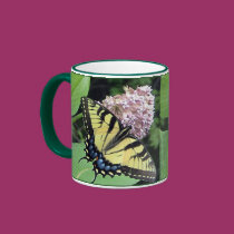 Mariposa amarilla tazas