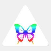 Mariposa - arco iris calcomanía trianguloada