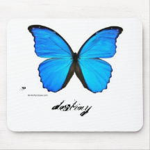 Mariposa azul, ella la escribió posee destino alfombrillas de ratones