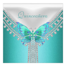 Mariposa blanca azul de la fiesta de cumpleaños de comunicado personal  