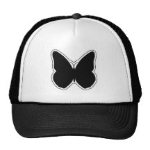 Mariposa blanco y negro gorros bordados