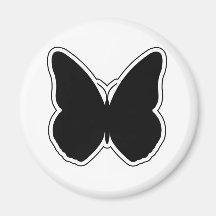 Mariposa blanco y negro imanes para frigoríficos