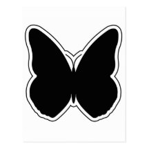 Mariposa blanco y negro postal