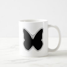 Mariposa blanco y negro tazas de café