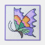 Mariposa brillante bordada mano imán para frigorífico