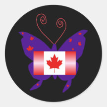 Mariposa canadiense de la diva pegatinas  