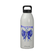 Mariposa céltica del superviviente - cáncer de col botellas de beber