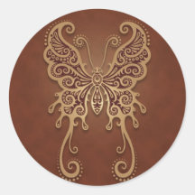 Mariposa compleja de Brown Etiqueta