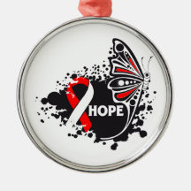 Mariposa de la anemia aplástica de la esperanza ornamentos de navidad