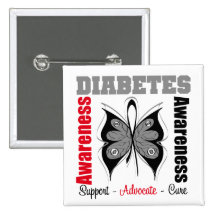 Mariposa de la conciencia de la diabetes pin