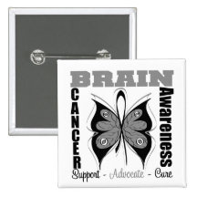 Mariposa de la conciencia del cáncer de cerebro pin