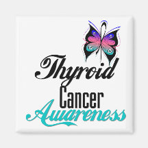 Mariposa de la conciencia del cáncer de tiroides imanes  