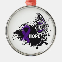 Mariposa de la enfermedad de Alzheimer de la esper Ornamentos Para Reyes Magos