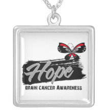 Mariposa de la esperanza del cáncer de cerebro collares