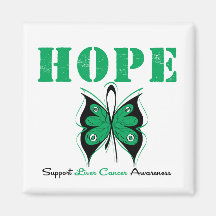 Mariposa de la esperanza del cáncer de hígado iman