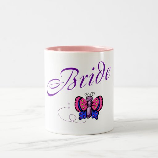 Mariposa de la novia taza
