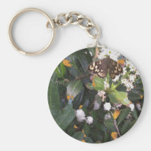 Mariposa de madera manchada llaveros personalizados