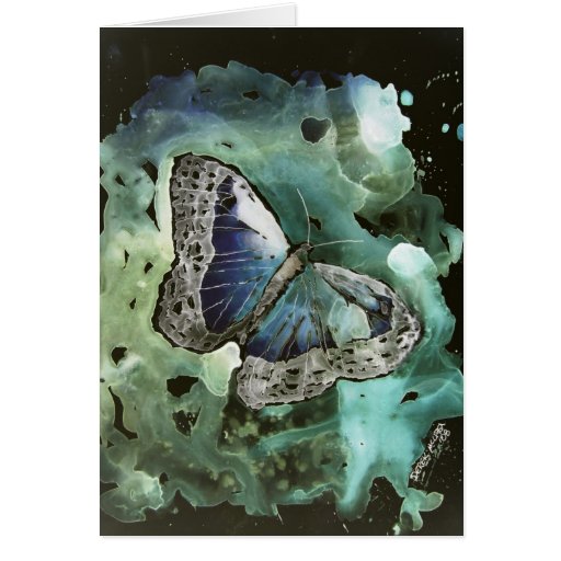 mariposa de monarca digital que pinta arte moderno tarjeta