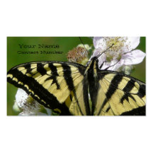 Mariposa de Swallowtail en los flores de la flor Plantillas De Tarjetas De Visita