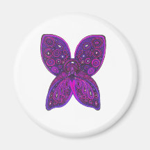 Mariposa del ángel en rosa y púrpura iman de frigorífico