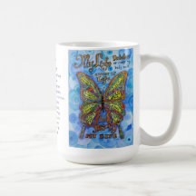 Mariposa del arco iris de la diabetes y tazas o ta