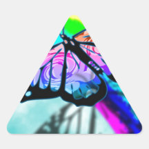 Mariposa del arco iris calcomania triangulo personalizadas