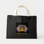 ¡Mariposa del arco iris! - Pequeño tote Bolsa Lienzo