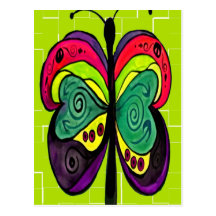 MARIPOSA DEL ART DÉCO TARJETA POSTAL
