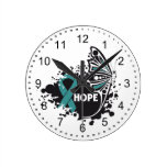 Mariposa del escleroderma de la esperanza reloj de pared