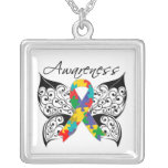 Mariposa del tatuaje de la conciencia del autismo joyerías