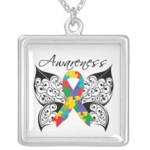 Mariposa del tatuaje de la conciencia del autismo joyerías