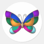 Mariposa del vitral etiqueta