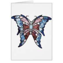 Mariposa del vitral tarjeton