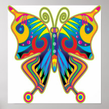 Mariposa en blanco posters