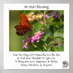 Mariposa en la bendición irlandesa del ~ de las fl impresiones