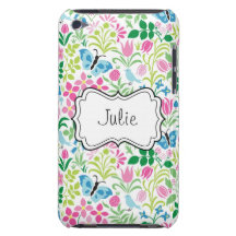 Mariposa floral de la flor del vector Case-Mate iPod touch cárcasas