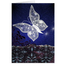 Mariposa iluminada por la luna tarjetón