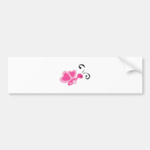 mariposa linda de los corazones de la tarjeta del  pegatina de parachoque