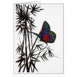 mariposa linda en bambú tarjeton