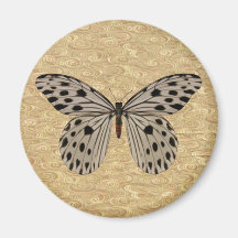 Mariposa manchada en remolino de color topo imán de frigorífico