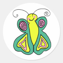mariposa otra vez etiqueta redonda