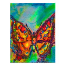 MARIPOSA ROJA EN CHISPAS DEL ORO DEL TRULLO DEL VE TARJETAS POSTALES