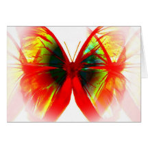 Mariposa roja tarjeton