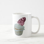 Mariposa rosada con diseño de la magdalena taza