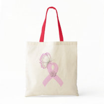 Mariposa rosada de la cinta bolsas